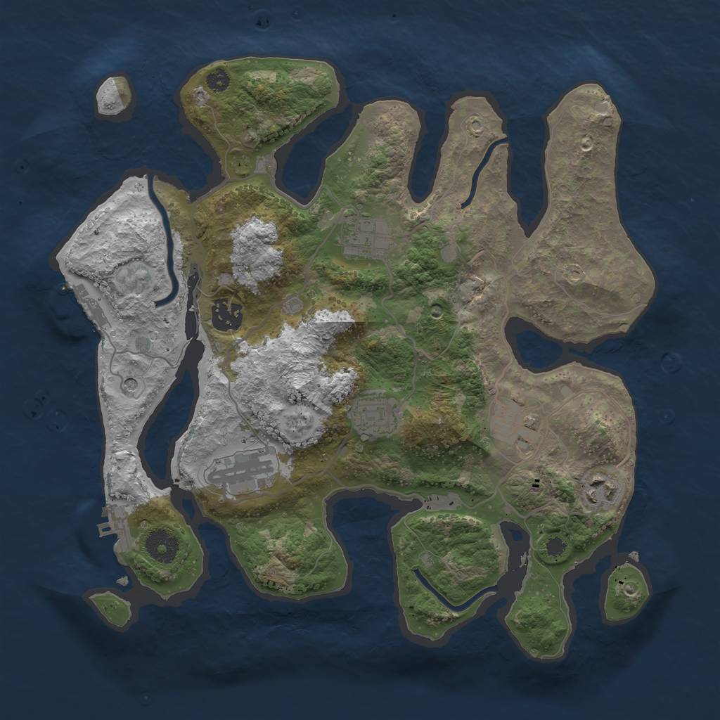 Rust Map: Procedural Map, Size: 3300, Seed: 76265827, 11 Monuments