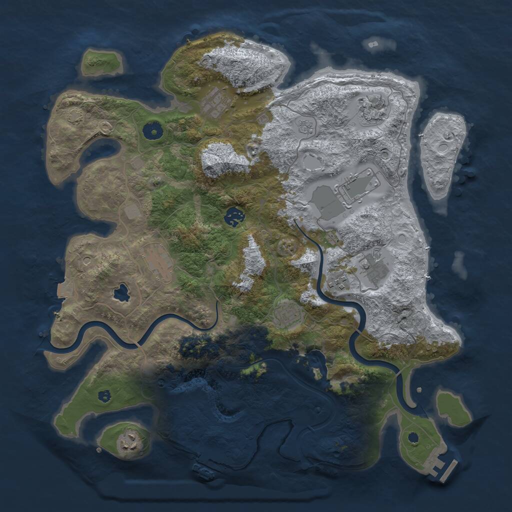 Rust Map: Procedural Map, Size: 4000, Seed: 40601, 15 Monuments