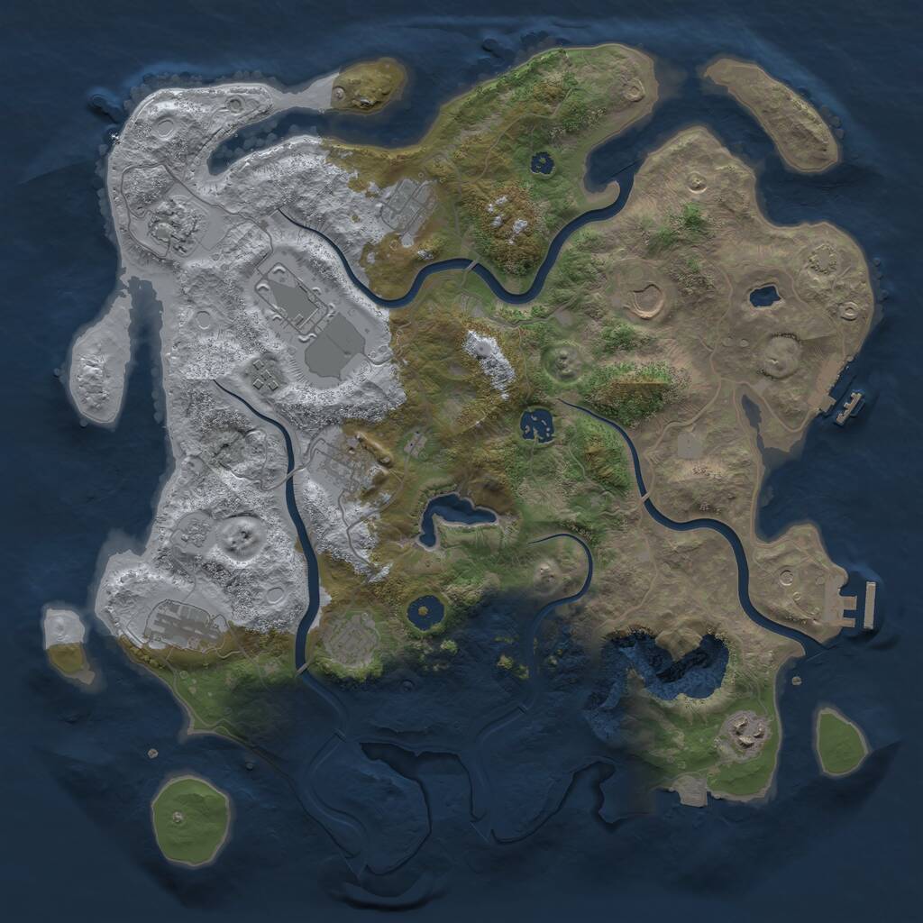 Rust Map: Procedural Map, Size: 4000, Seed: 72, 16 Monuments