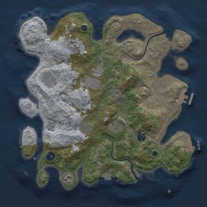 Thumbnail Rust Map: Procedural Map, Size: 3500, Seed: 345, 14 Monuments