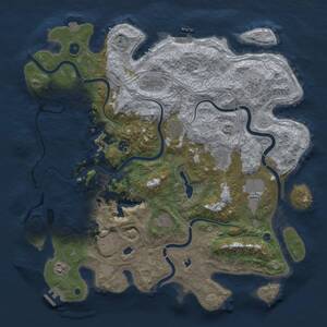 Thumbnail Rust Map: Procedural Map, Size: 4500, Seed: 99, 16 Monuments