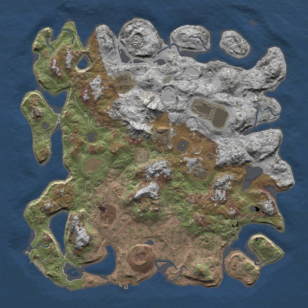 Rust Map: Procedural Map, Size: 4500, Seed: 99, 16 Monuments