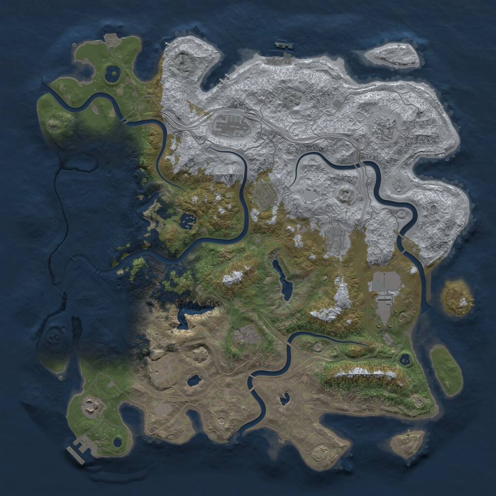 Rust Map: Procedural Map, Size: 4500, Seed: 99, 16 Monuments