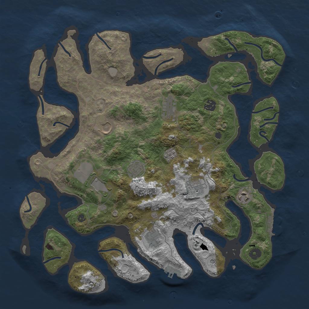 Rust Map: Procedural Map, Size: 4000, Seed: 123124, 17 Monuments