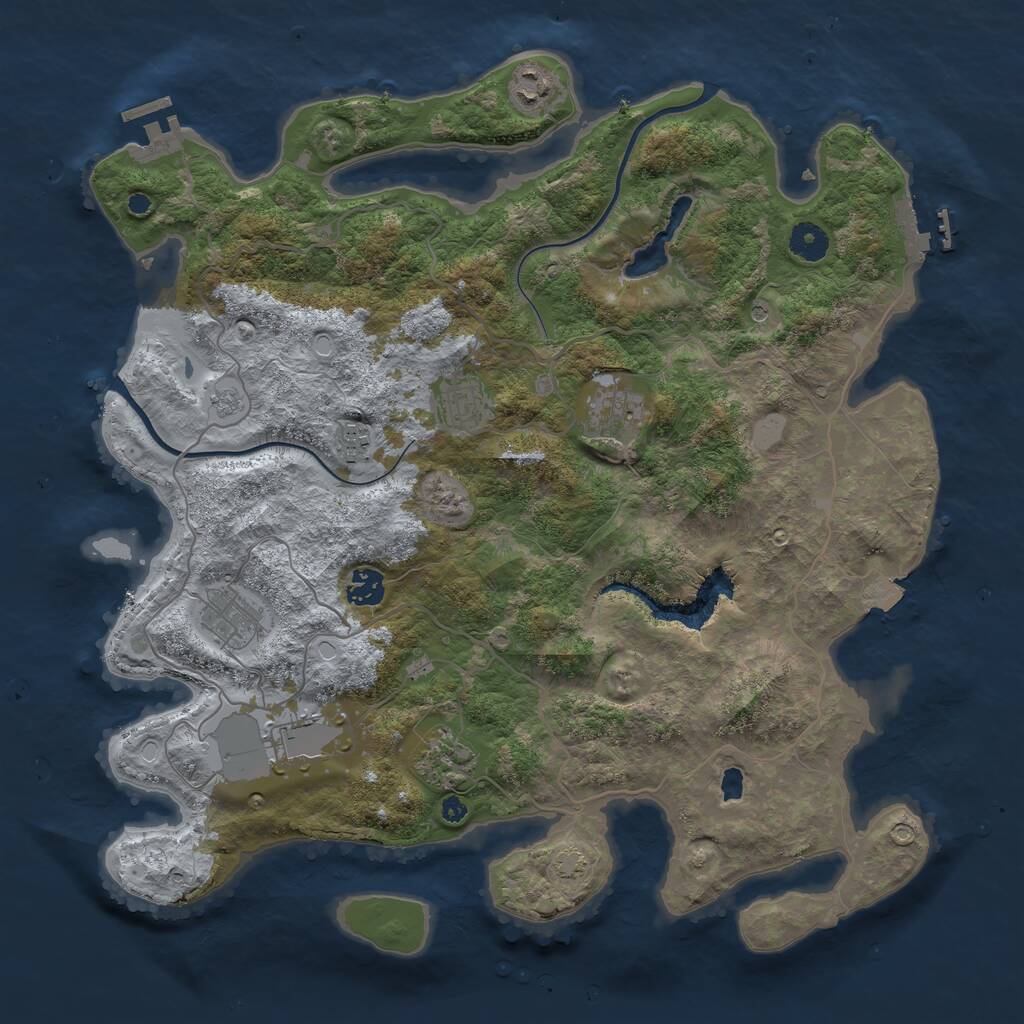 Rust Map: Procedural Map, Size: 4000, Seed: 2090495269, 14 Monuments