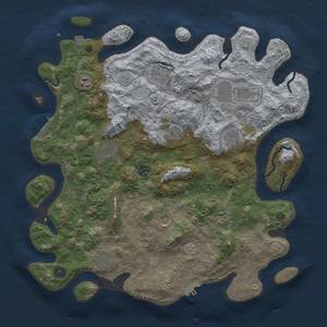 Thumbnail Rust Map: Procedural Map, Size: 4200, Seed: 13825, 19 Monuments