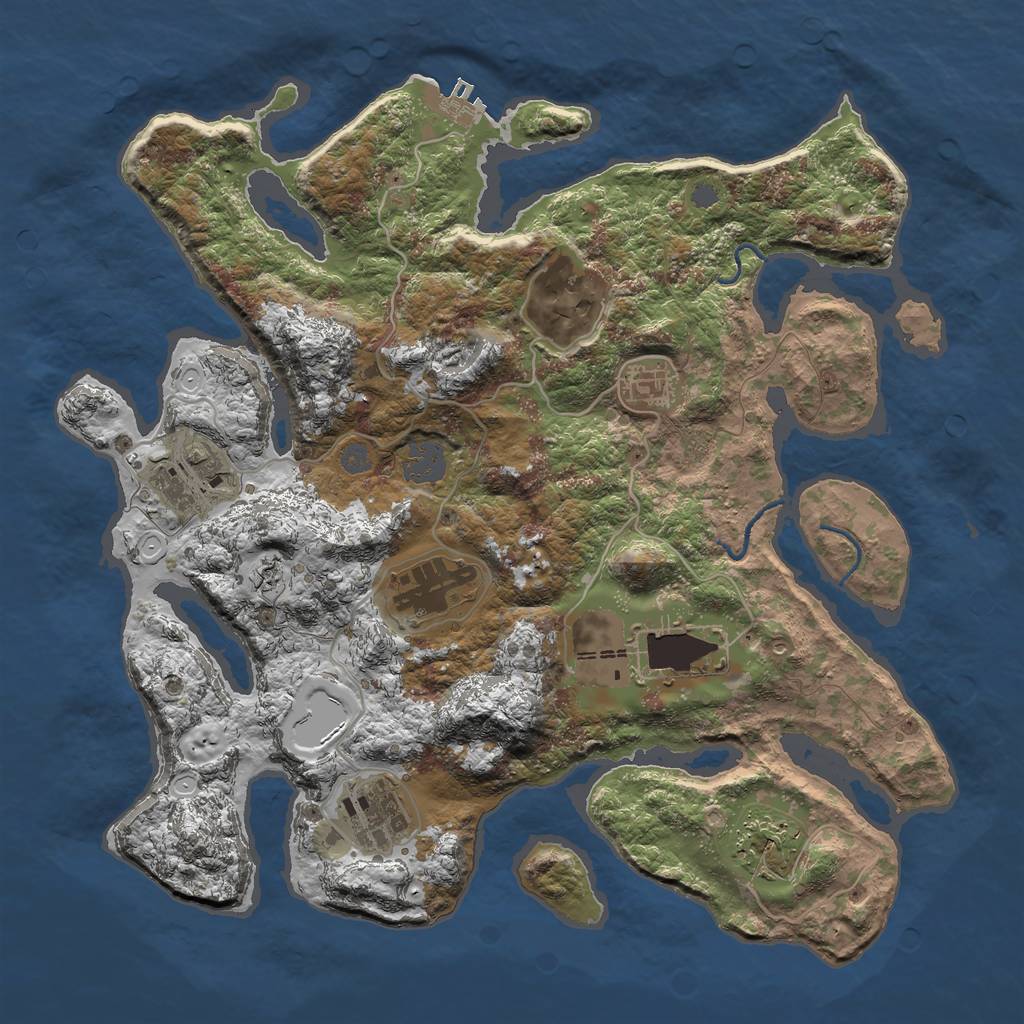 Rust Map: Procedural Map, Size: 3500, Seed: 5976485, 13 Monuments