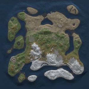 Thumbnail Rust Map: Procedural Map, Size: 3500, Seed: 1312807225, 17 Monuments