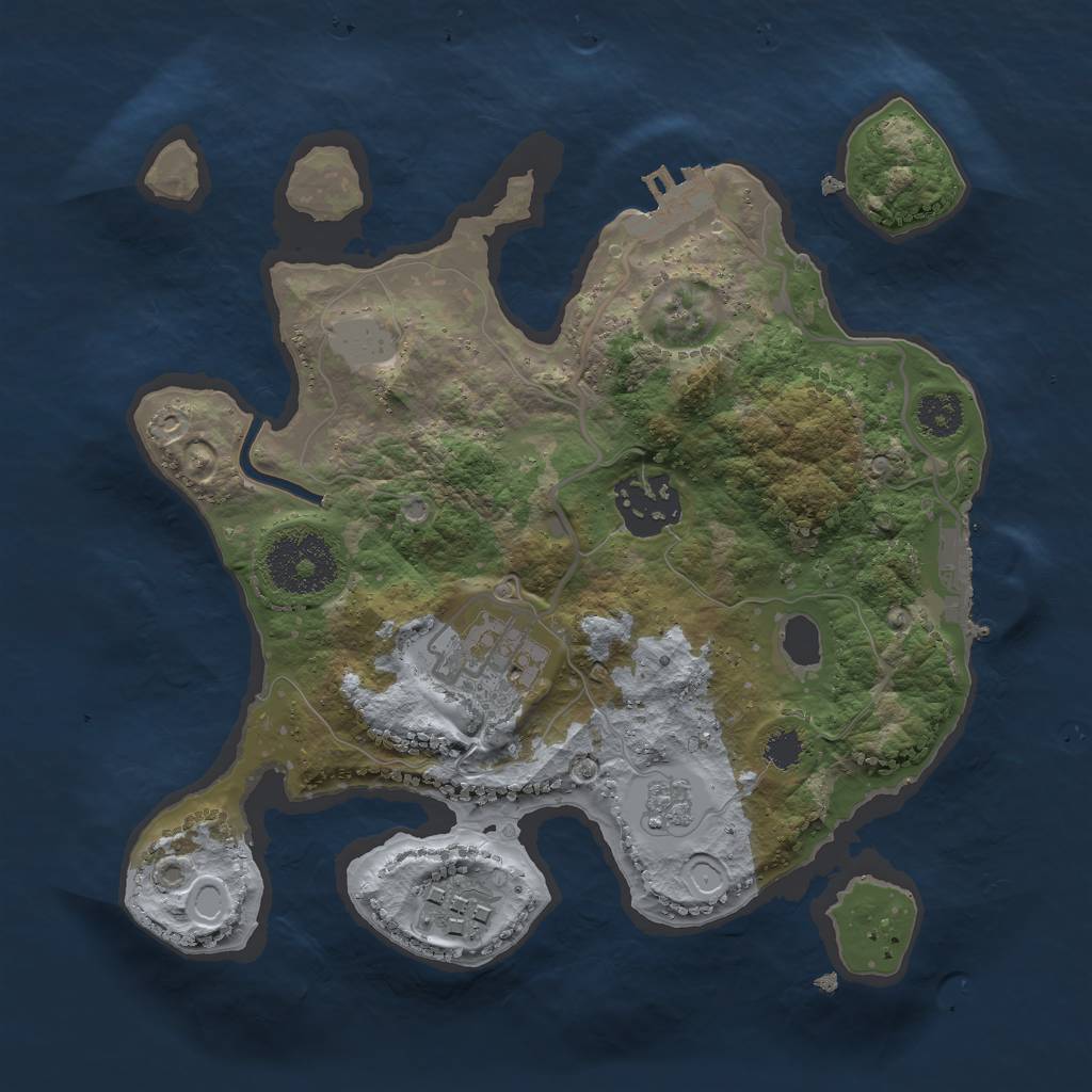 Rust Map: Procedural Map, Size: 2500, Seed: 15913, 9 Monuments