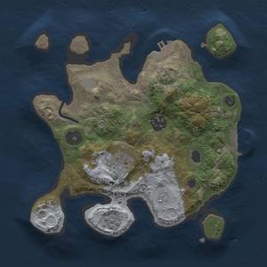 Thumbnail Rust Map: Procedural Map, Size: 2500, Seed: 15913, 9 Monuments