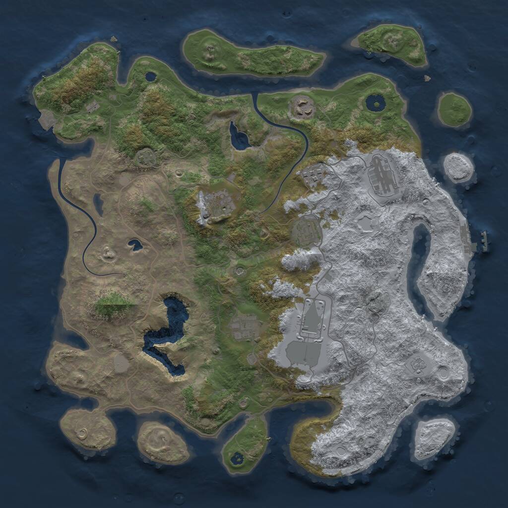 Rust Map: Procedural Map, Size: 4000, Seed: 71238420, 12 Monuments