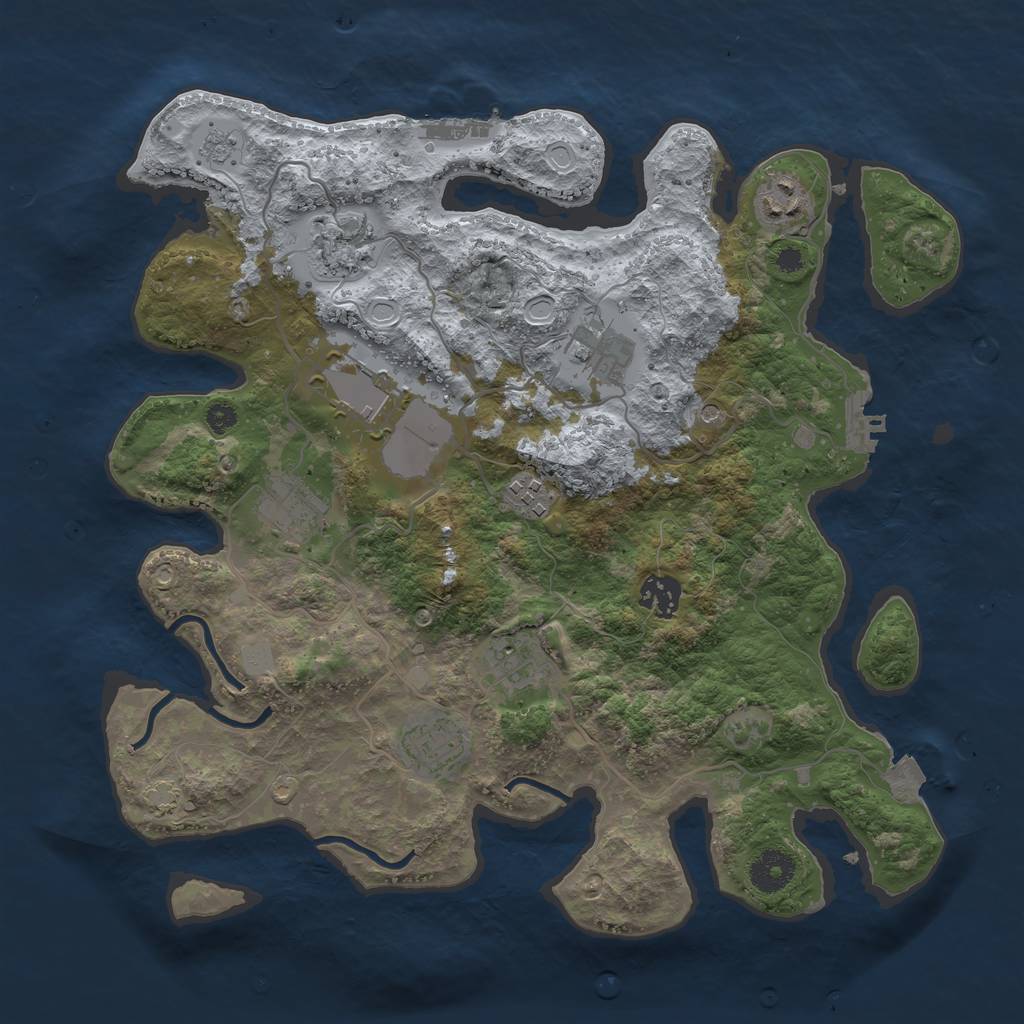 Rust Map: Procedural Map, Size: 3550, Seed: 152099154, 17 Monuments