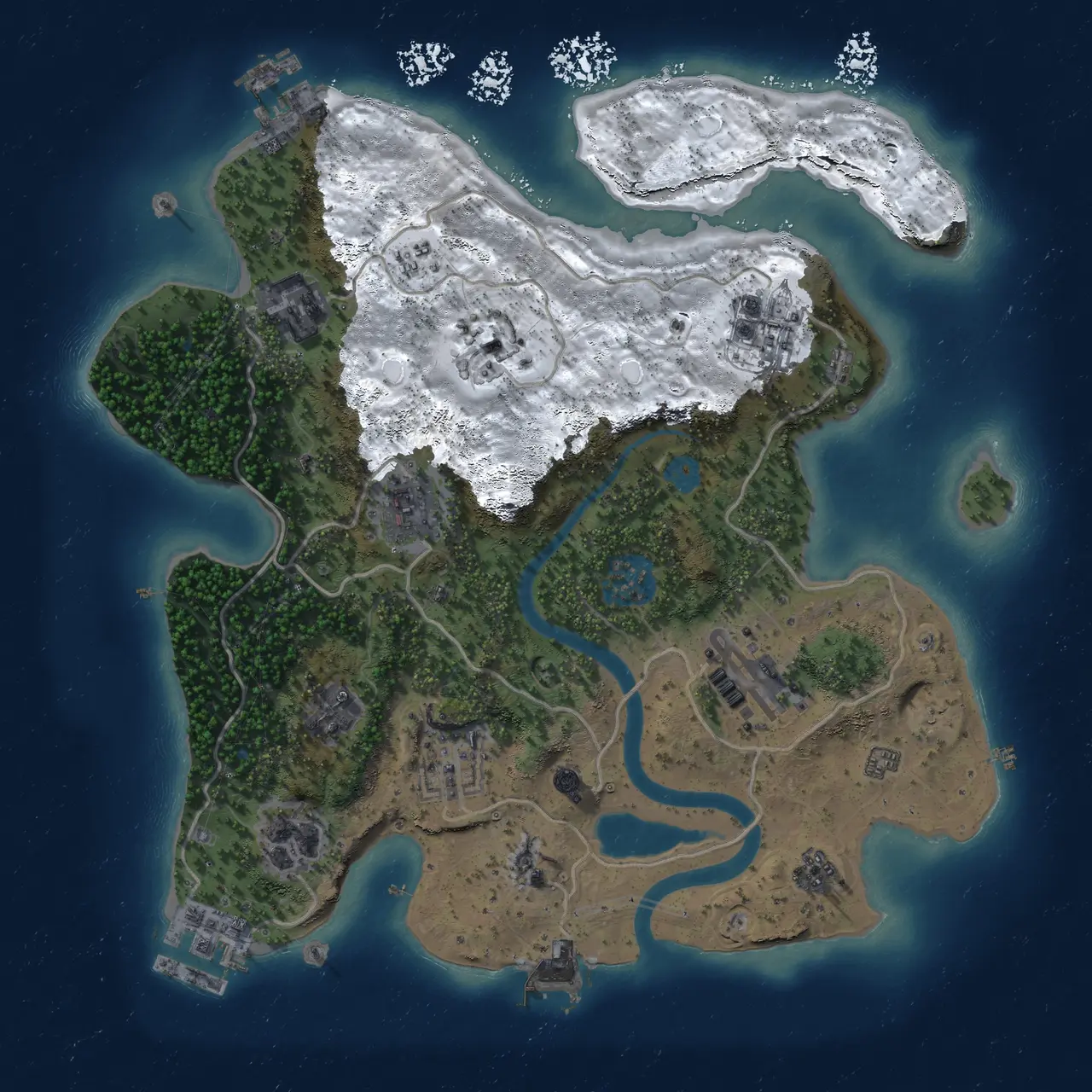 Rust Map: Procedural Map, Size: 3000, Seed: 474788811, 16 Monuments
