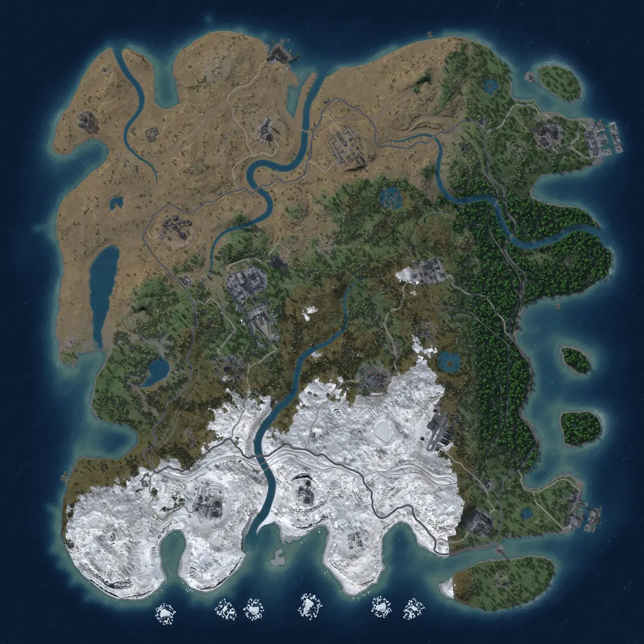 Rust Map: Procedural Map, Size: 4250, Seed: 325129912, 19 Monuments