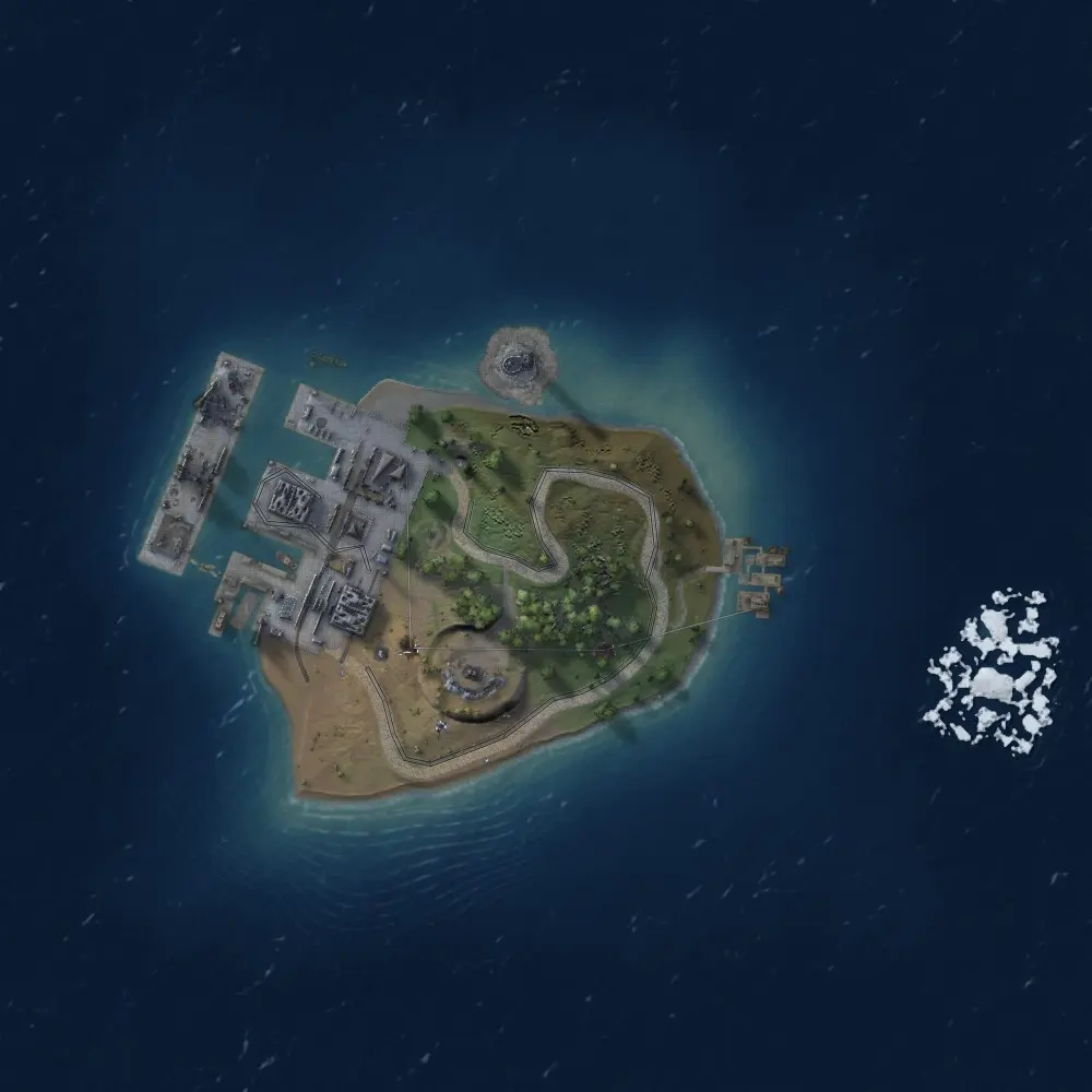 Rust Map: Procedural Map, Size: 1000, Seed: 1798, 4 Monuments