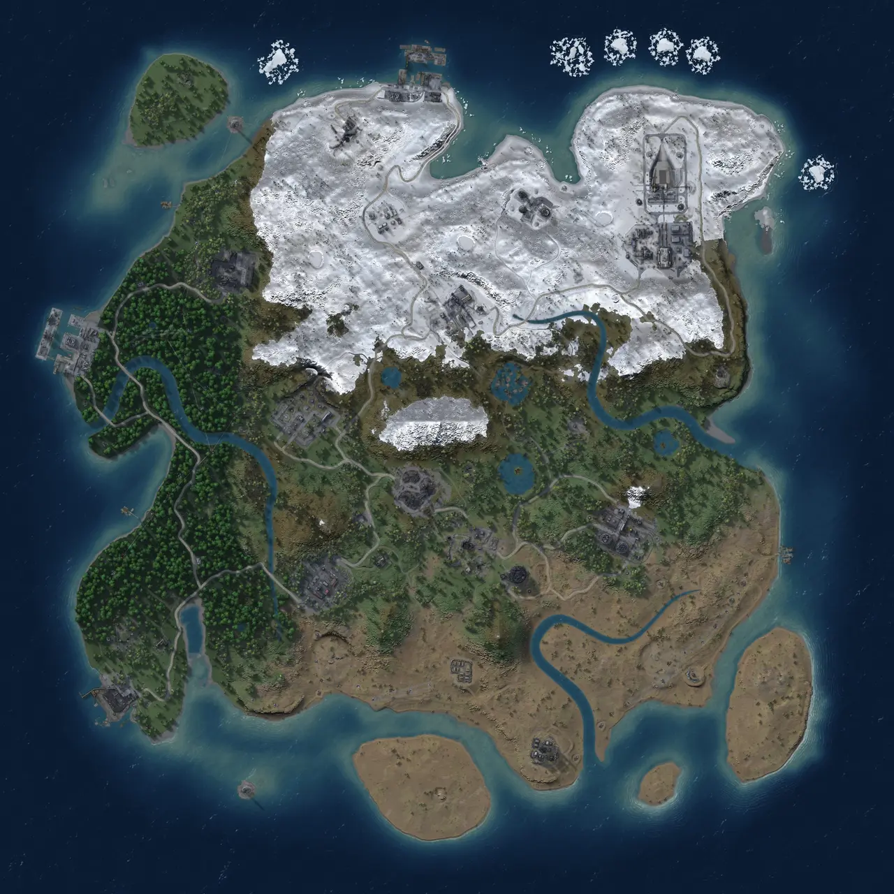 Rust Map: Procedural Map, Size: 3500, Seed: 20261022, 17 Monuments