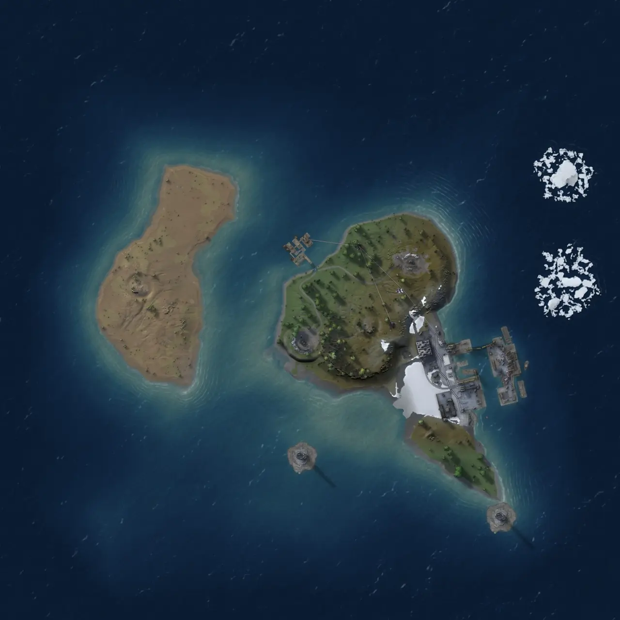 Rust Map: Procedural Map, Size: 1500, Seed: 1789635582, 4 Monuments