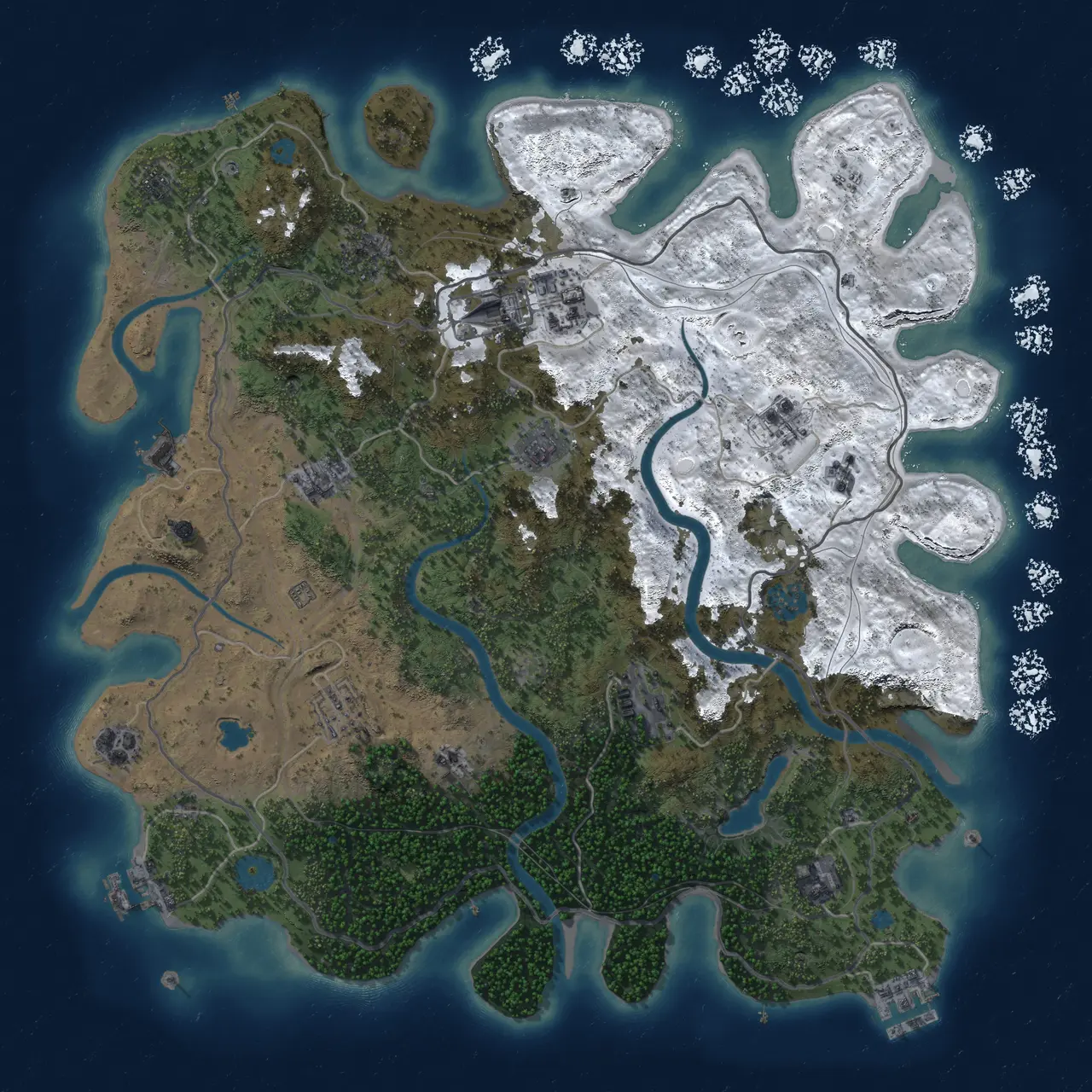 Rust Map: Procedural Map, Size: 4250, Seed: 1615192023, 18 Monuments