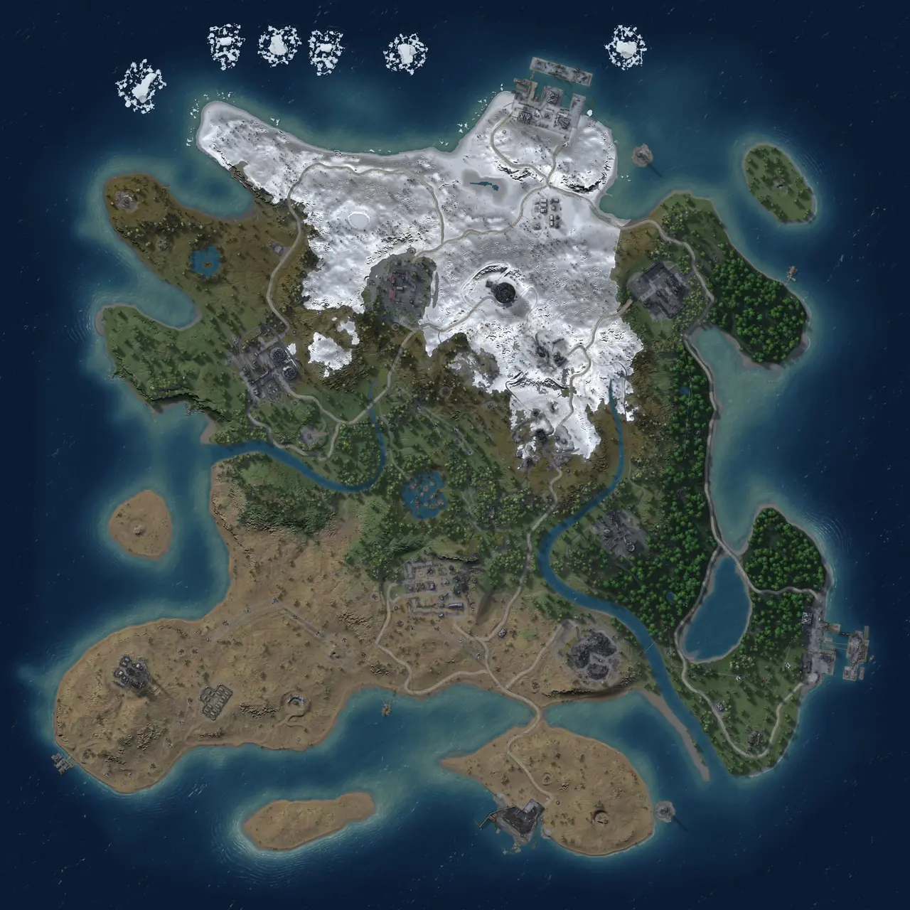 Rust Map: Procedural Map, Size: 3000, Seed: 300919722, 15 Monuments