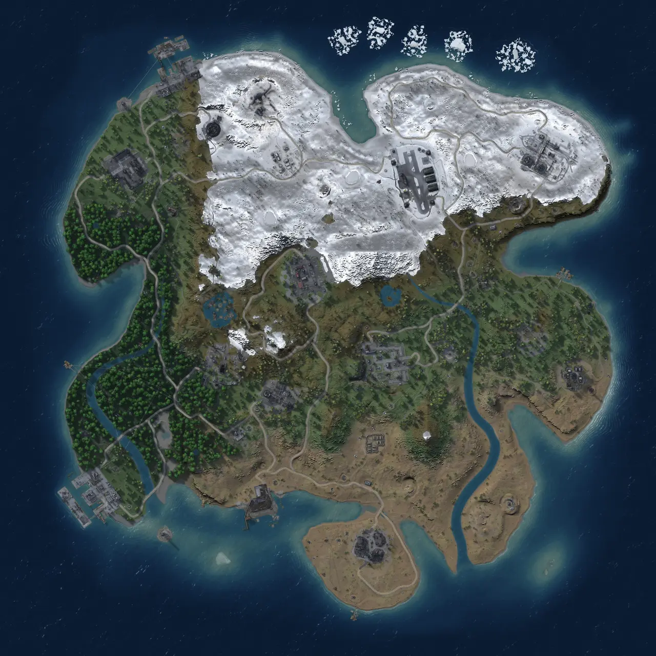 Rust Map: Procedural Map, Size: 3000, Seed: 20261022, 16 Monuments