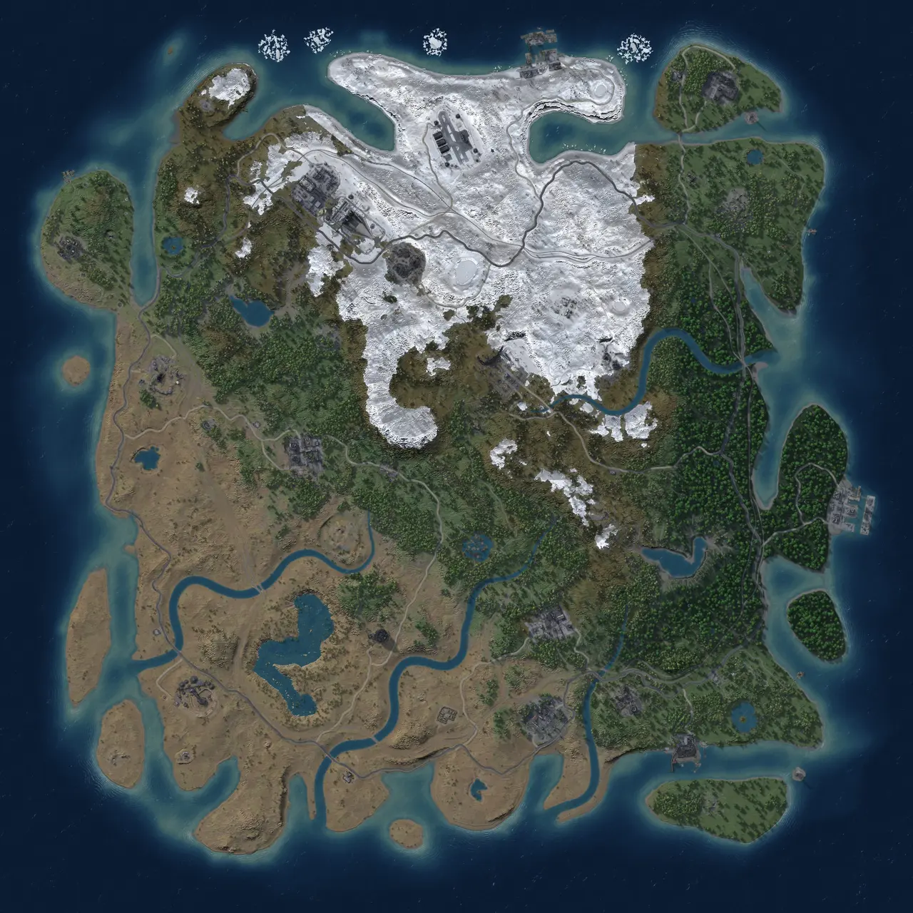Rust Map: Procedural Map, Size: 4800, Seed: 923358347, 19 Monuments