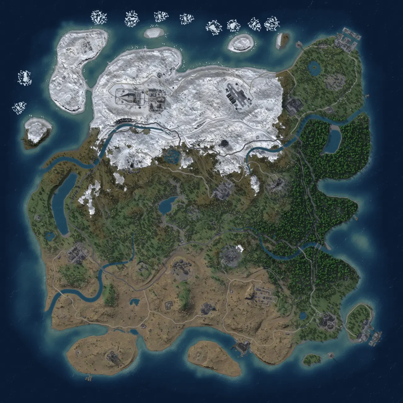 Rust Map: Procedural Map, Size: 4250, Seed: 4654643, 19 Monuments