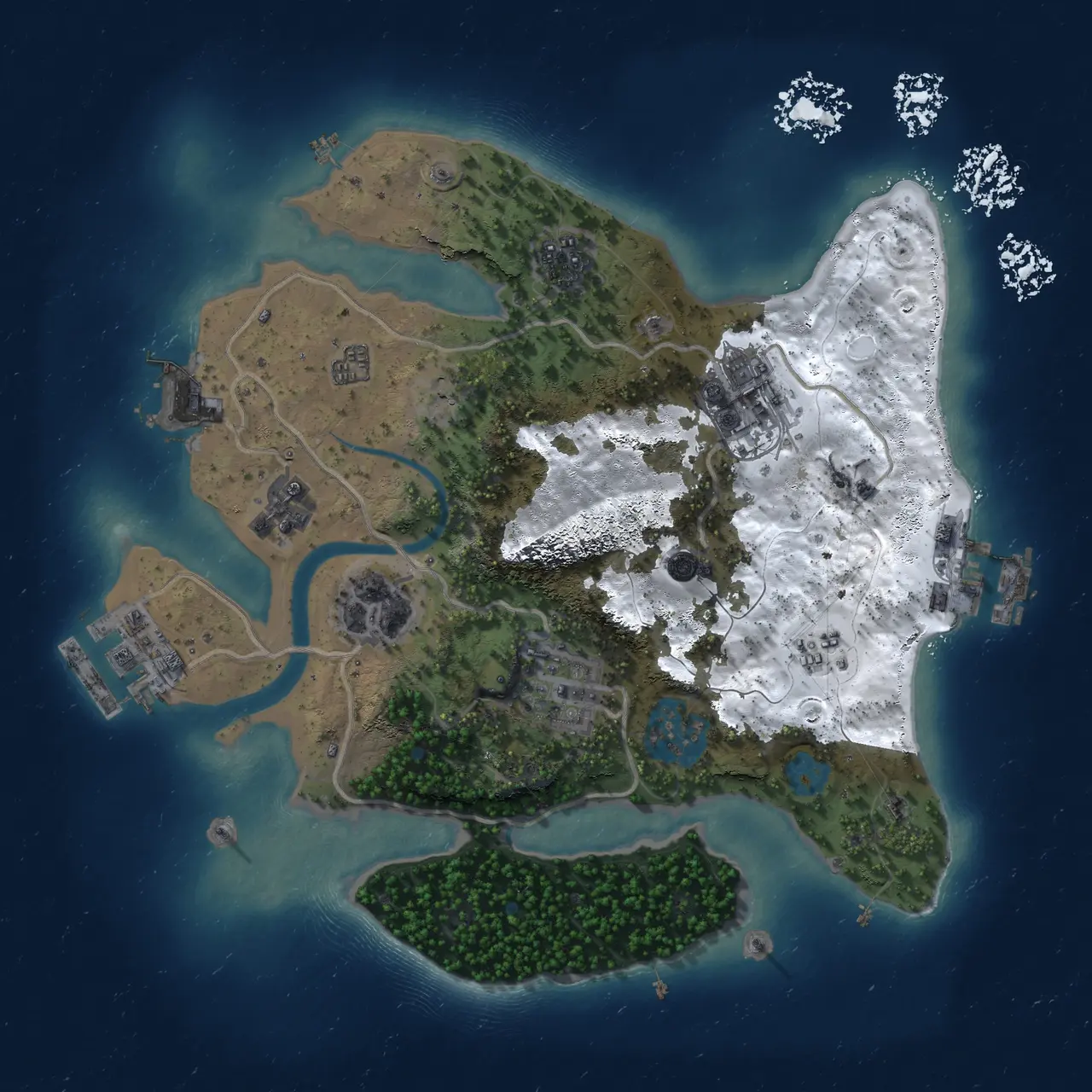 Procedural Map :: Rust Map :: Just-Wiped