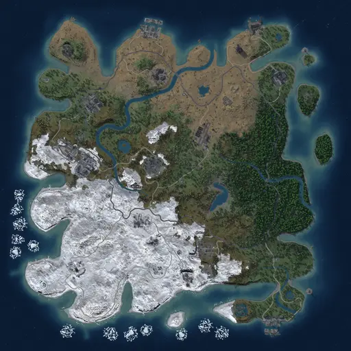 Thumbnail Rust Map: Procedural Map, Size: 4000, Seed: 548428453, 18 Monuments