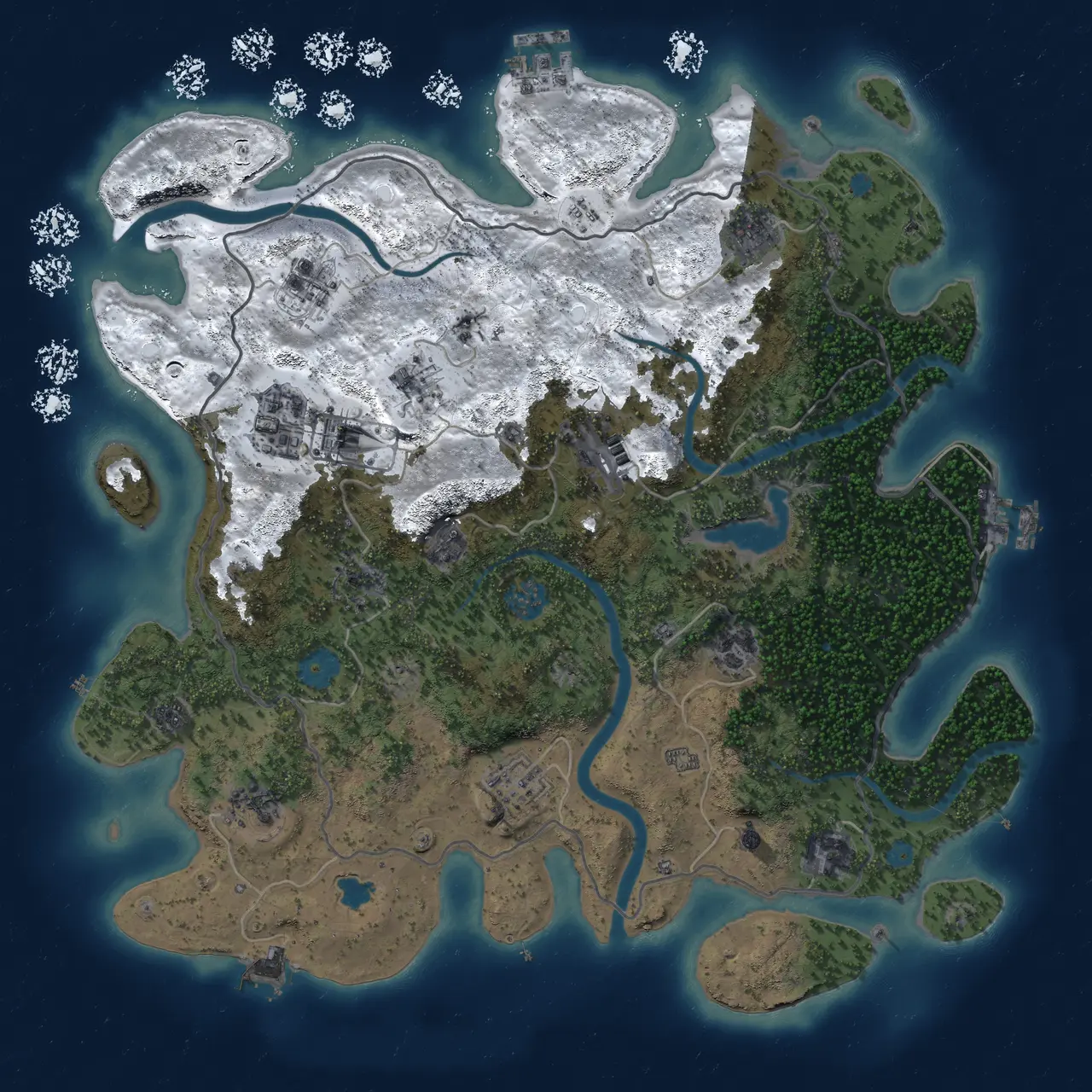 Rust Map: Procedural Map, Size: 4000, Seed: 1898535152, 19 Monuments