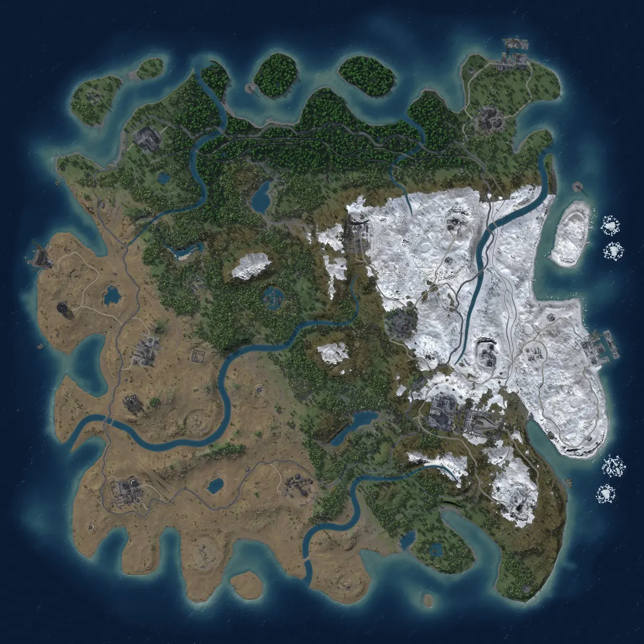 Rust Map: Procedural Map, Size: 4500, Seed: 85484, 18 Monuments