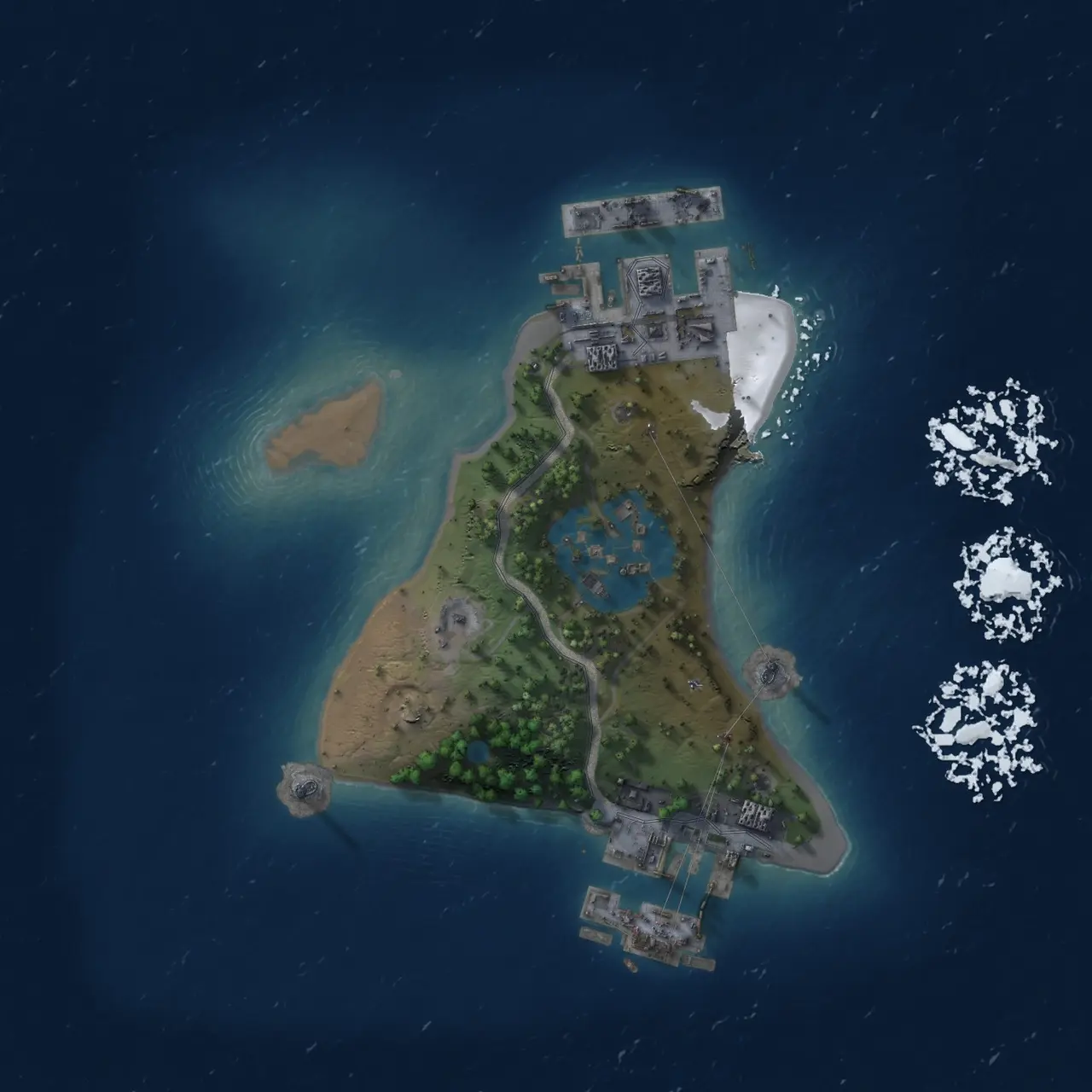 Rust Map: Procedural Map, Size: 1400, Seed: 1938577930, 6 Monuments