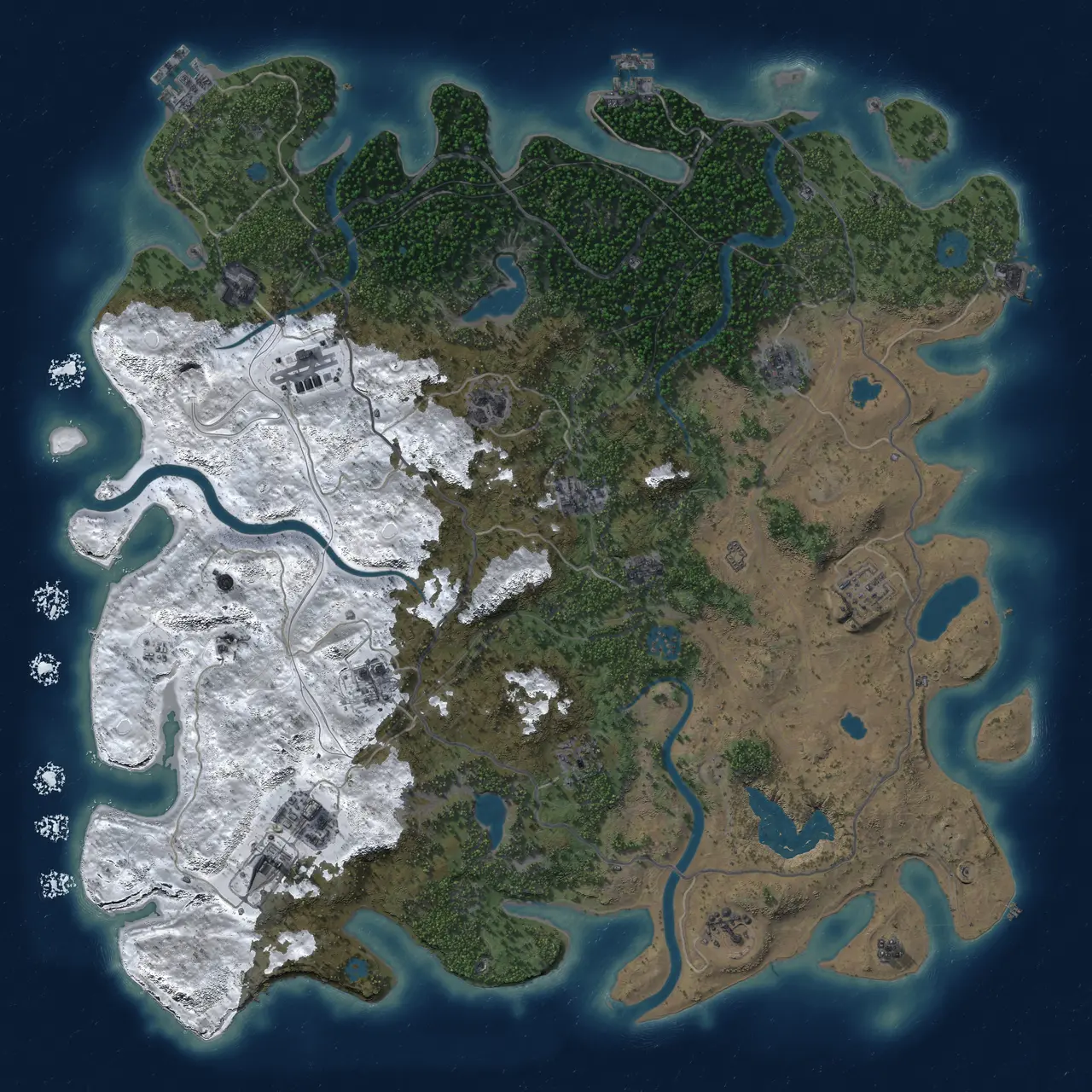 Rust Map: Procedural Map, Size: 4680, Seed: 23102026, 19 Monuments