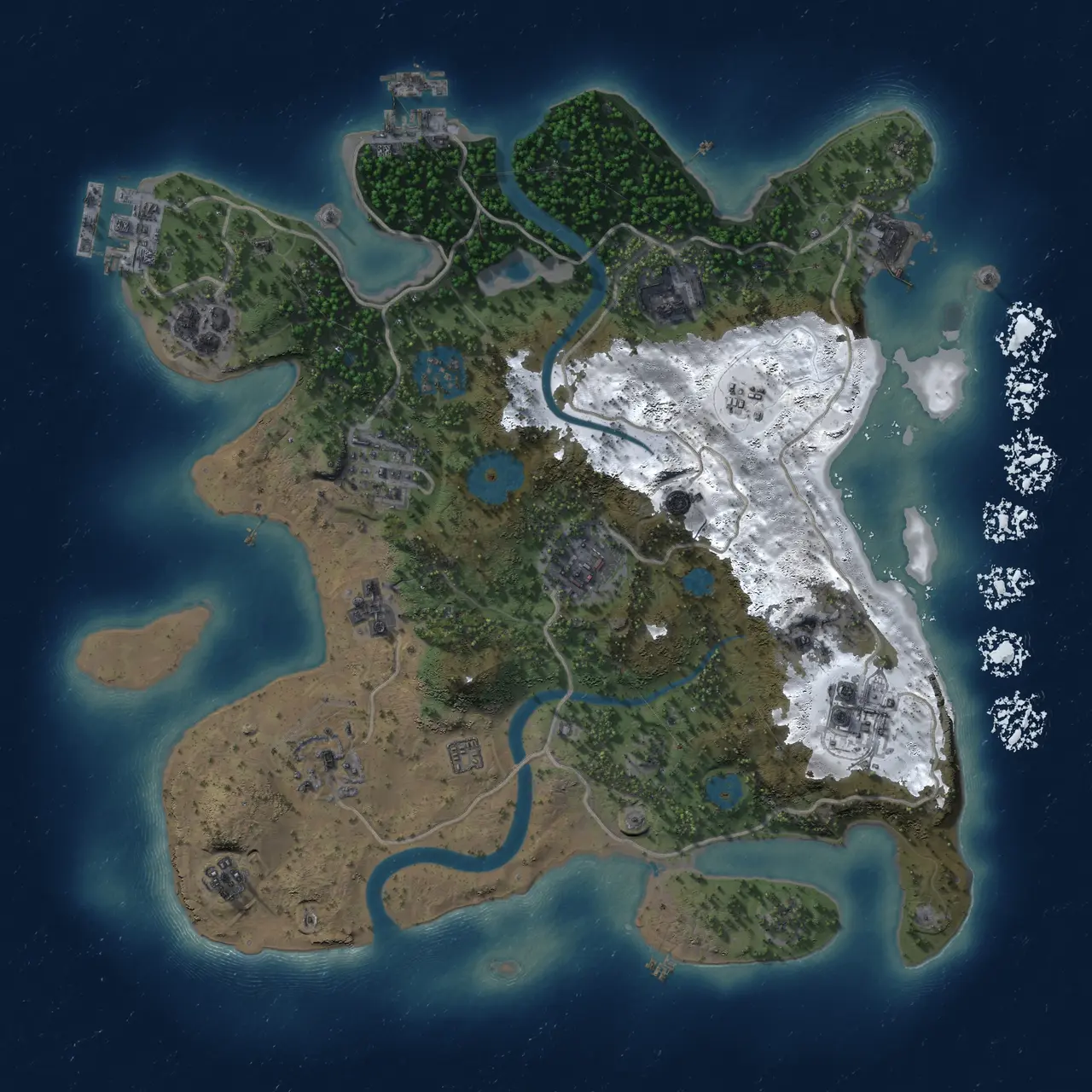 Rust Map: Procedural Map, Size: 3000, Seed: 1337, 15 Monuments
