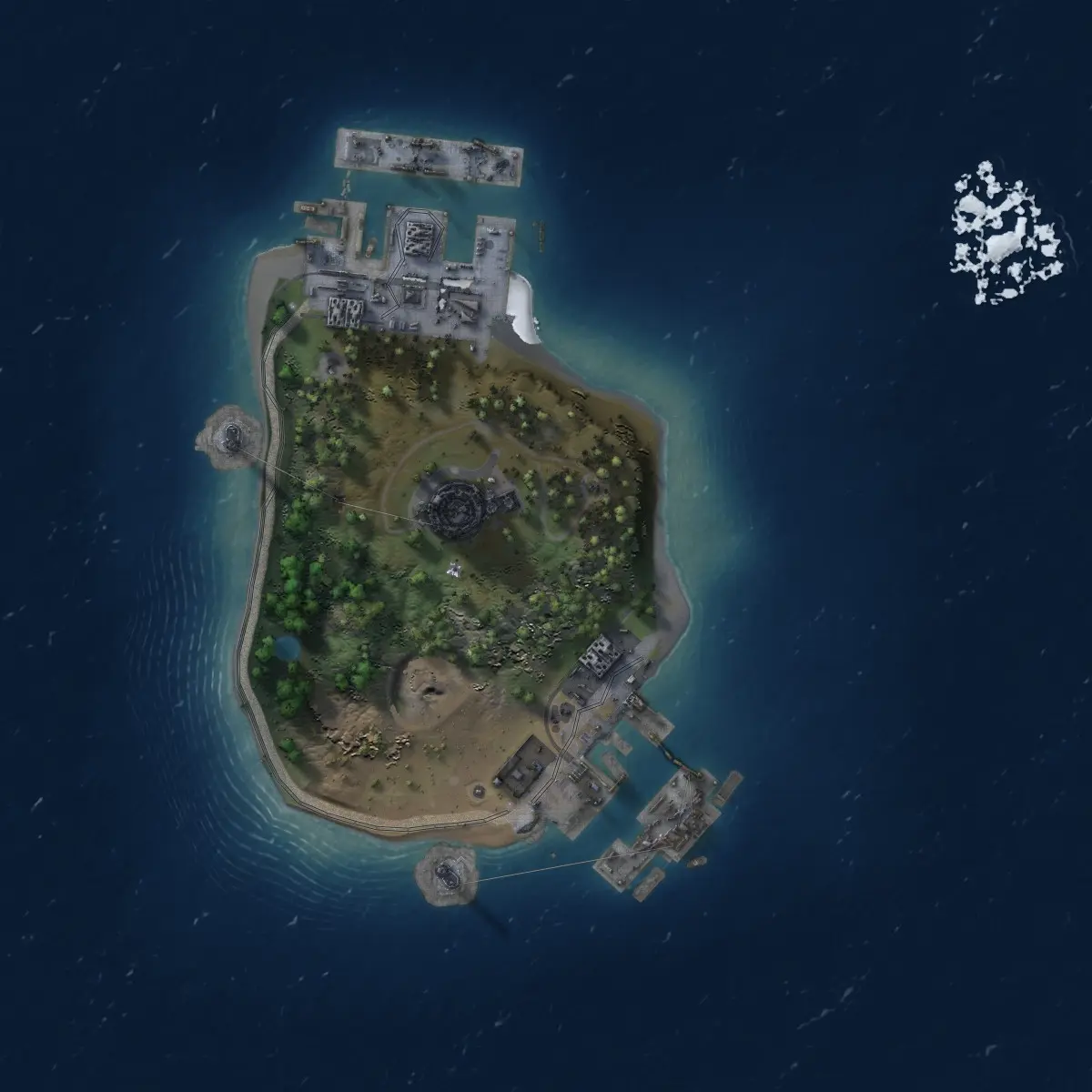 Rust Map: Procedural Map, Size: 1200, Seed: 6767, 6 Monuments