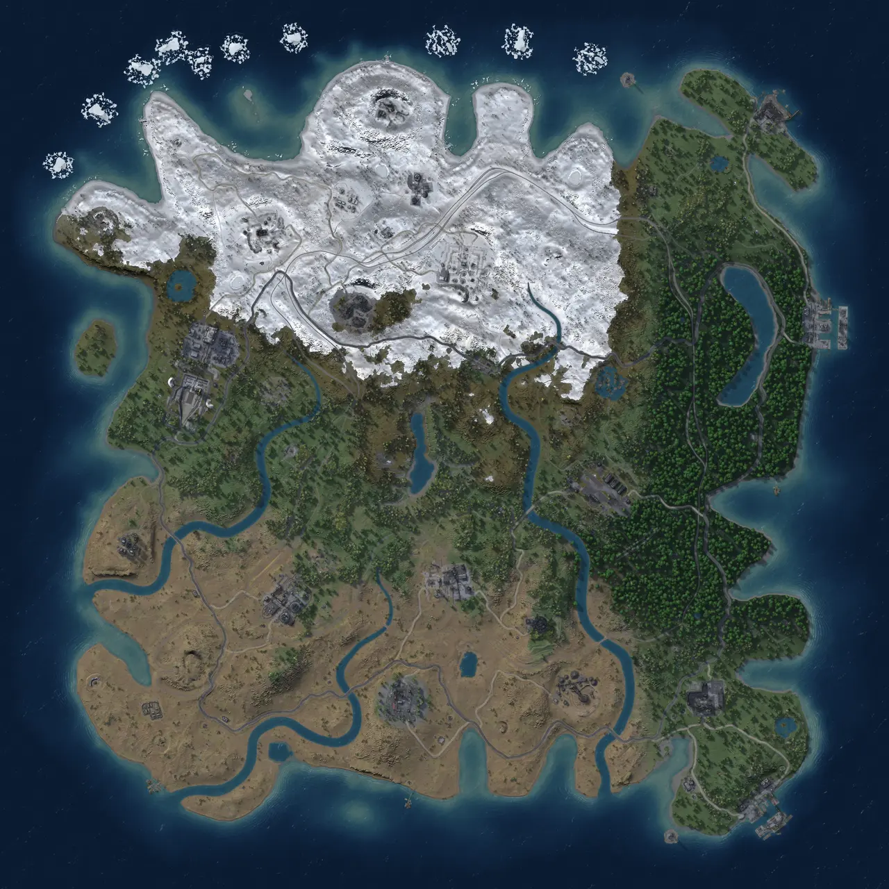 Rust Map: Procedural Map, Size: 4250, Seed: 300825297, 19 Monuments