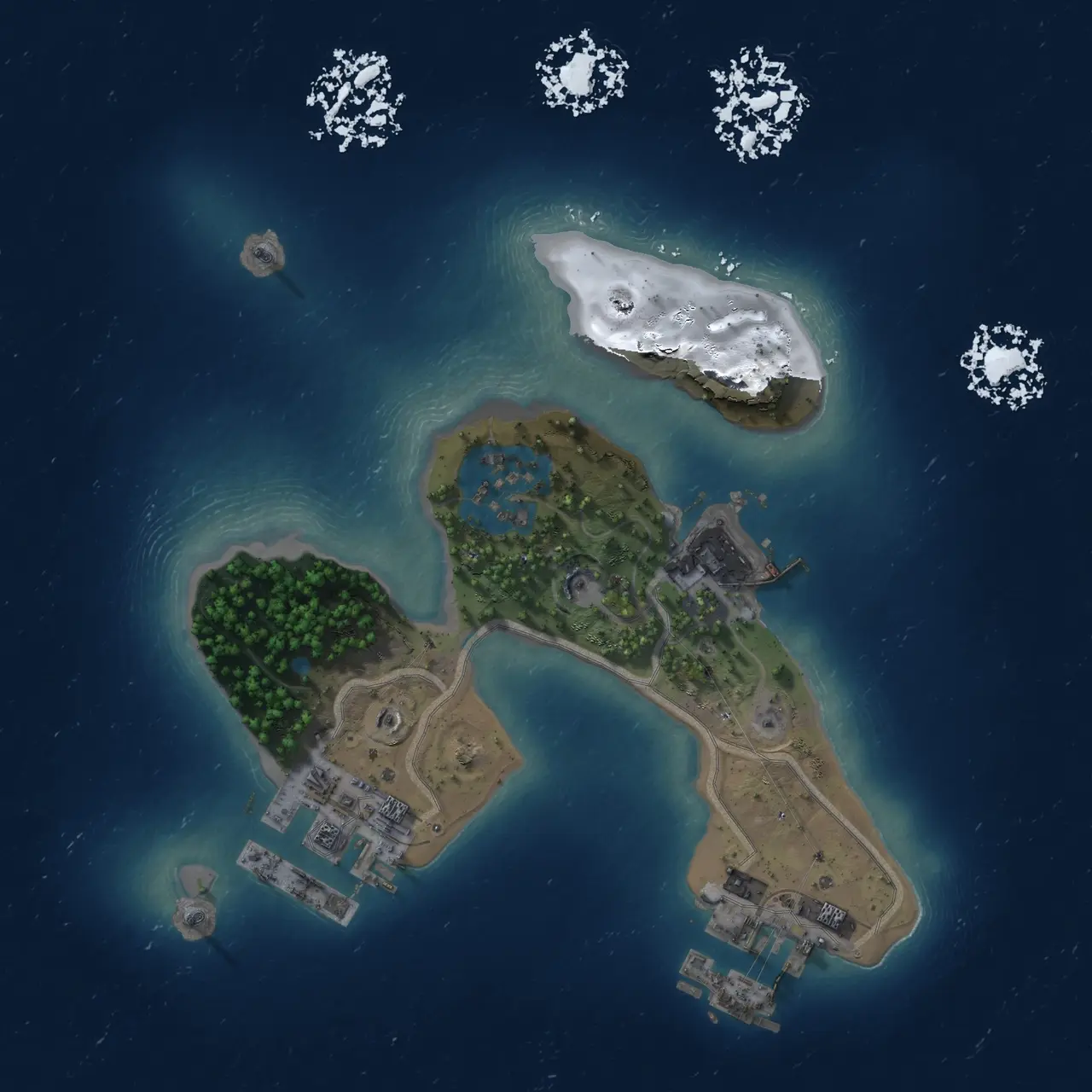 Rust Map: Procedural Map, Size: 1750, Seed: 75034313, 6 Monuments