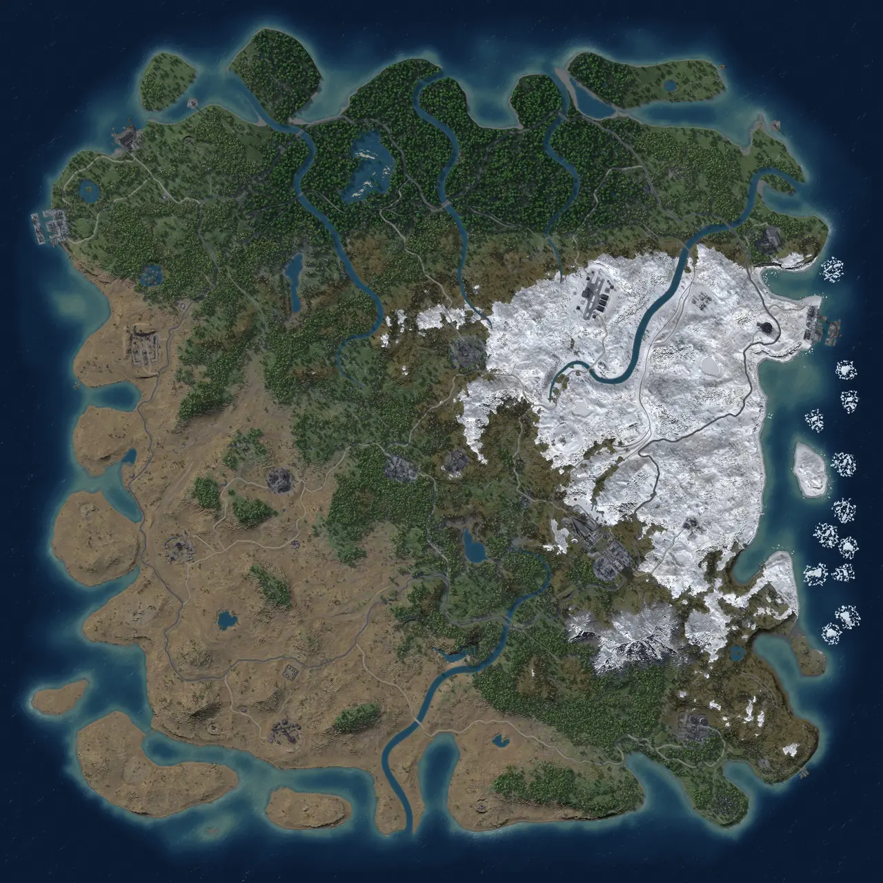 Rust Map: Procedural Map, Size: 5800, Seed: 1337, 19 Monuments