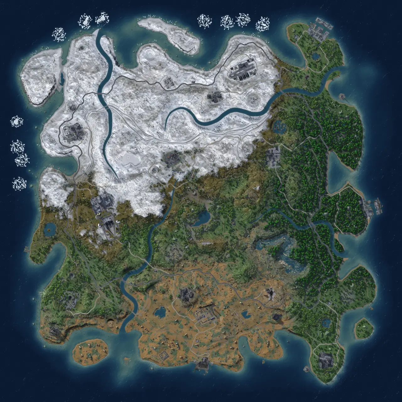 Rust Map: Procedural Map, Size: 4500, Seed: 926207, 18 Monuments