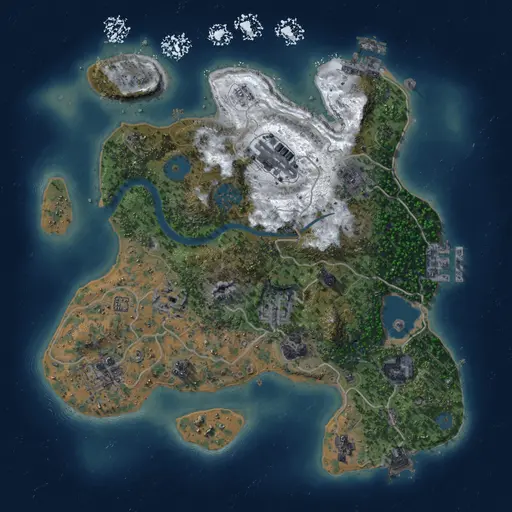 Thumbnail Rust Map: Procedural Map, Size: 3000, Seed: 219684016, 16 Monuments