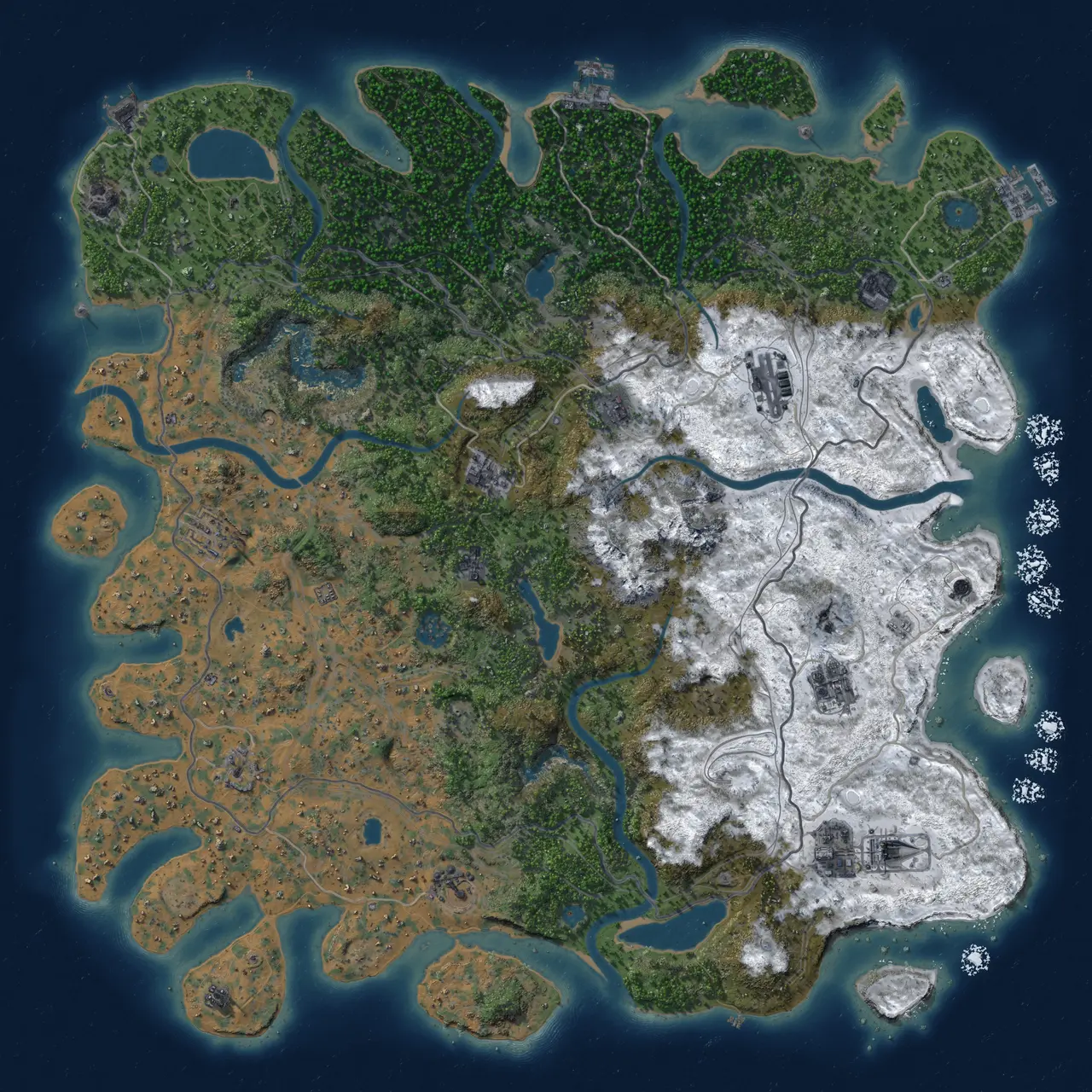 Rust Map: Procedural Map, Size: 5000, Seed: 1972576941, 19 Monuments