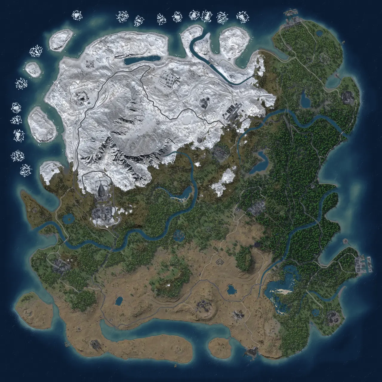Rust Map: Procedural Map, Size: 5000, Seed: 815094, 19 Monuments