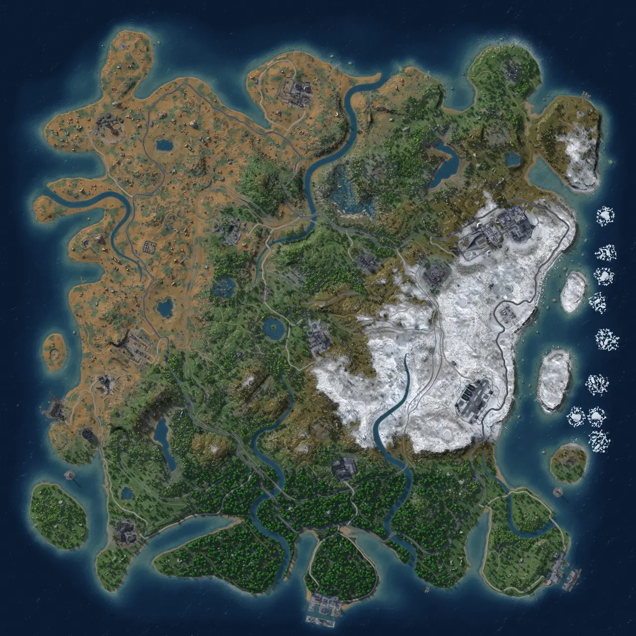 Rust Map: Procedural Map, Size: 4500, Seed: 89506937, 19 Monuments