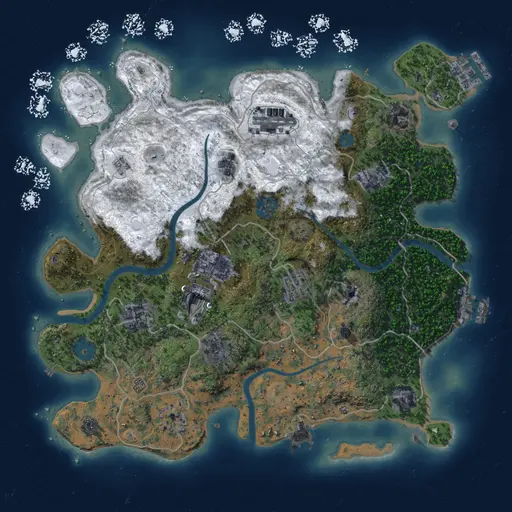 Thumbnail Rust Map: Procedural Map, Size: 3500, Seed: 648252, 18 Monuments