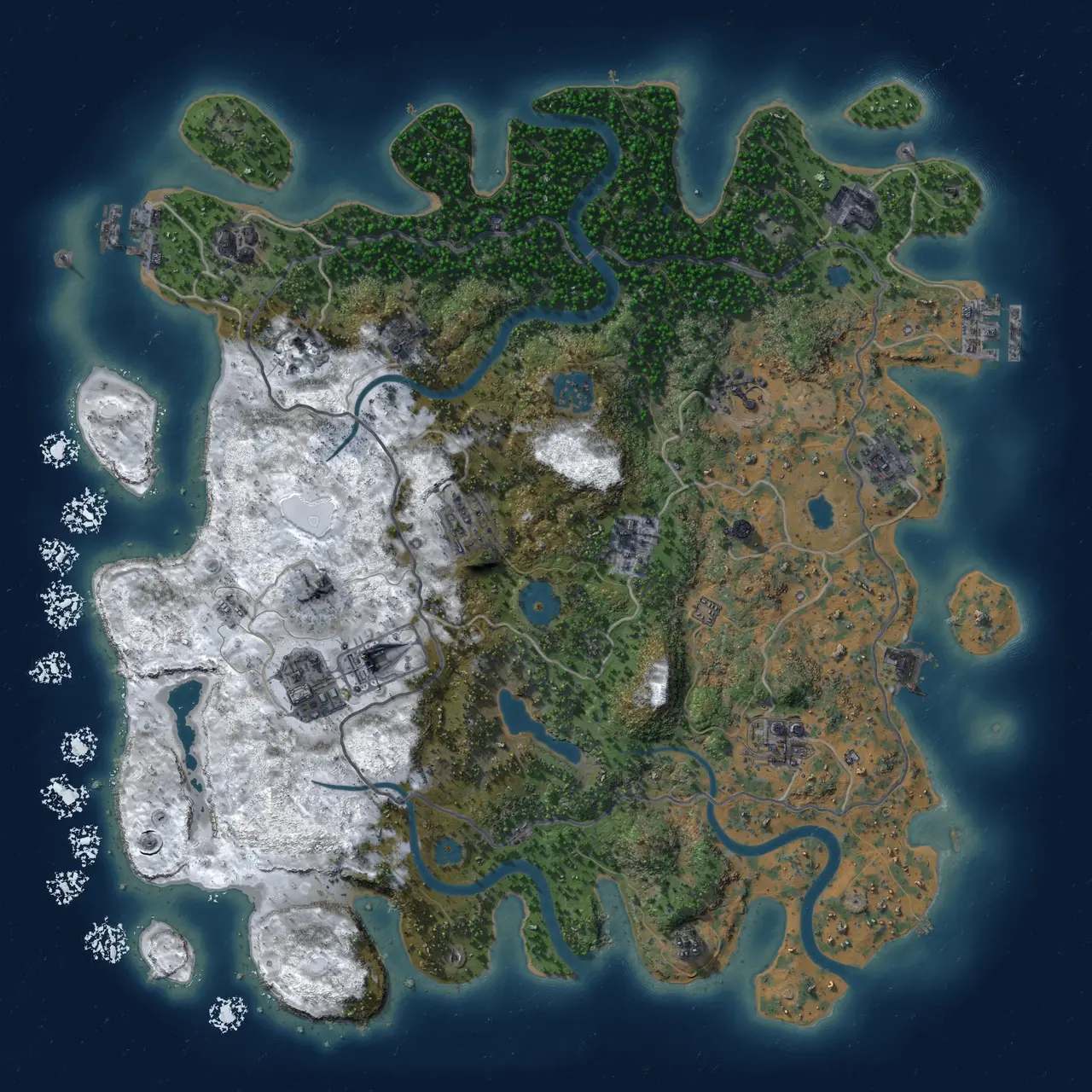 Rust Map: Procedural Map, Size: 4000, Seed: 96915, 18 Monuments