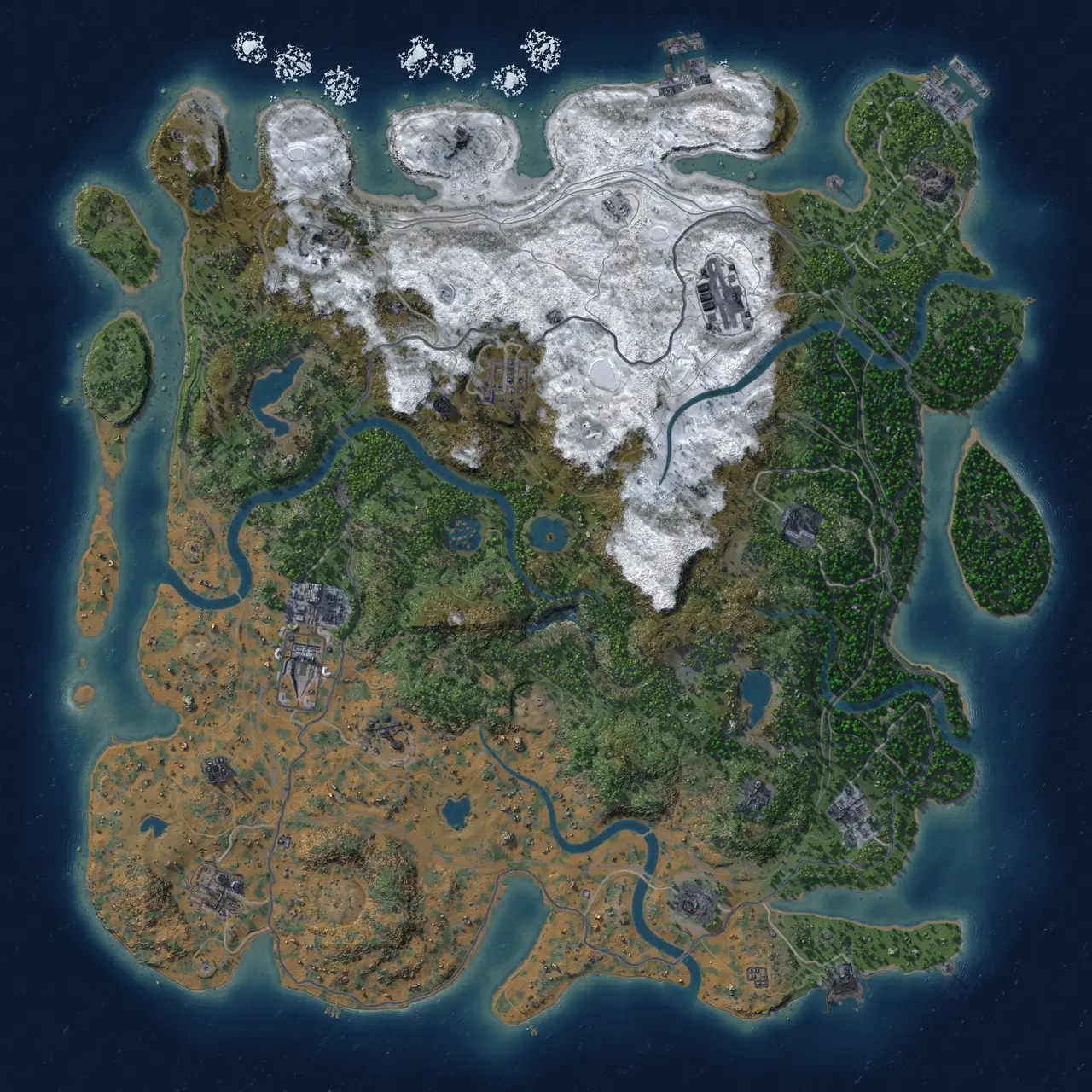 Rust Map: Procedural Map, Size: 4500, Seed: 945459, 19 Monuments