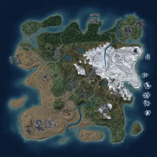 Thumbnail Rust Map: Procedural Map, Size: 3500, Seed: 1337, 18 Monuments