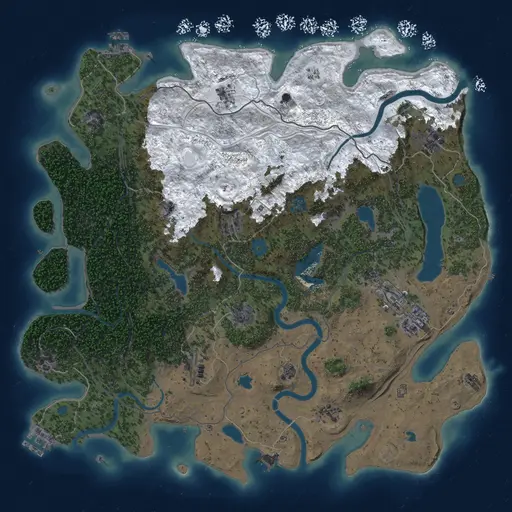 Thumbnail Rust Map: Procedural Map, Size: 4500, Seed: 138020313, 19 Monuments