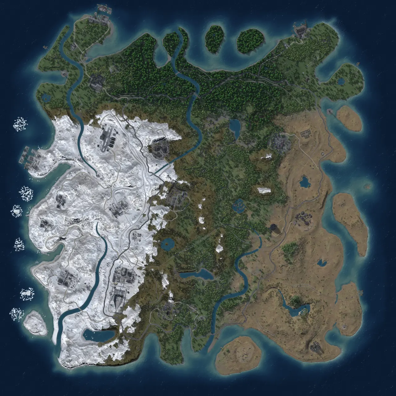 Rust Map: Procedural Map, Size: 4500, Seed: 300, 19 Monuments