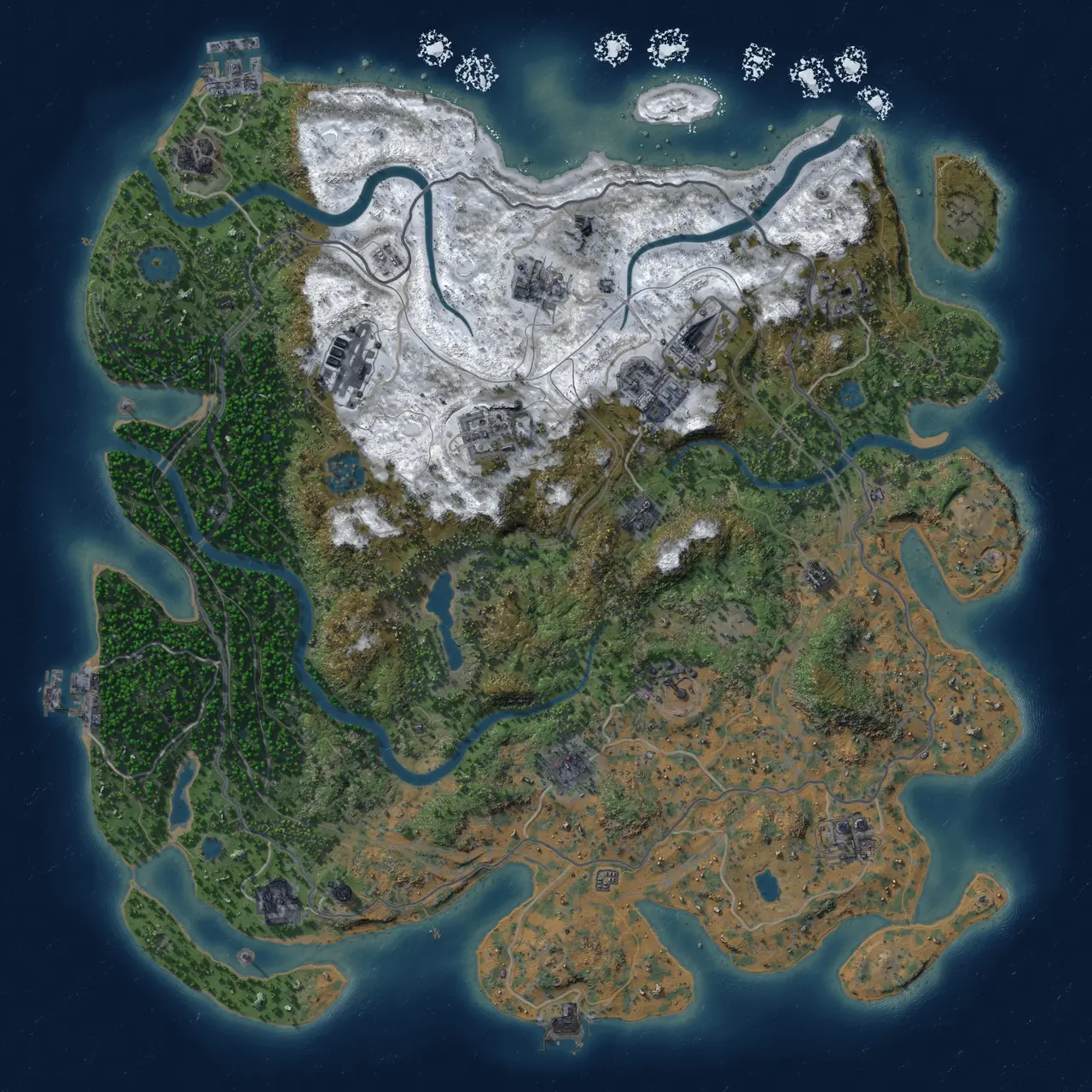Rust Map: Procedural Map, Size: 4250, Seed: 67830, 19 Monuments