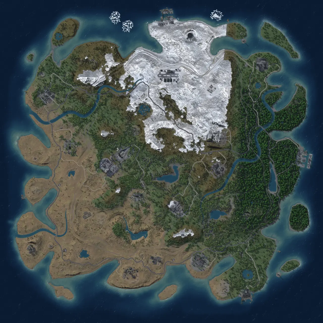 Rust Map: Procedural Map, Size: 4500, Seed: 815053965, 19 Monuments